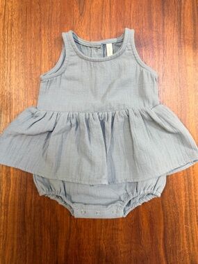 Quincy Mae Gray Skirted Romper
